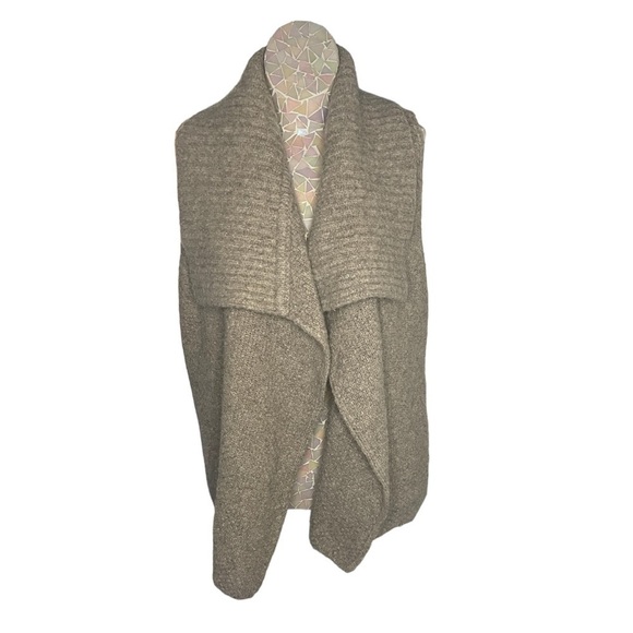 ANN Taylor LOFT Longline Collared Sweater Vest Gray Wool Alpaca Small - Picture 2 of 9